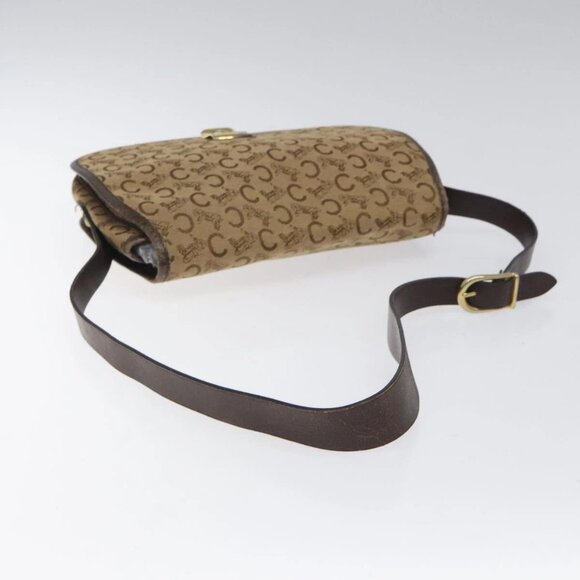 CELINE C Sulky Shoulder Bag Canvas Brown Gold Auth - Picture 7 of 15
